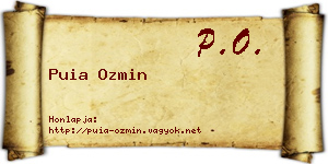 Puia Ozmin névjegykártya